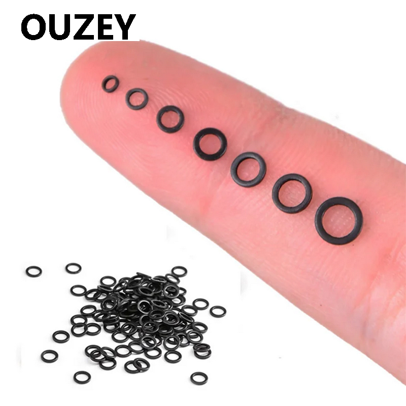 Carp Fishing Tackle - OUZEY 100 ชิ้นปลาคาร์พตกปลารอบ Connector Rig แหวนสแตนเลสสตีลเปลี่ยน
