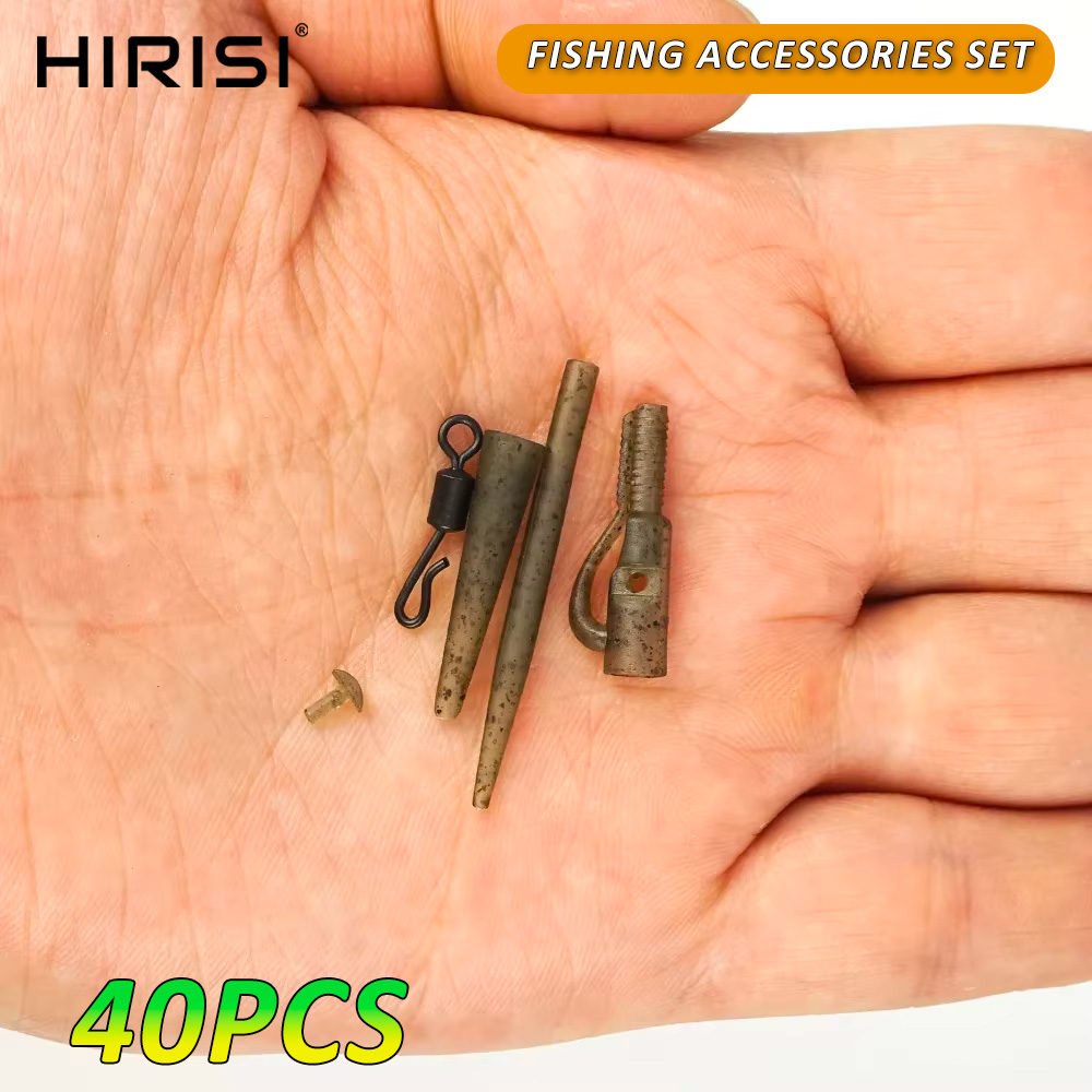 Carp Fishing Tackle - Hirisi Quick-เปลี่ยนปลาคาร์พ RIG Kit 40pcs คลิปตะกั่วความปลอดภัย