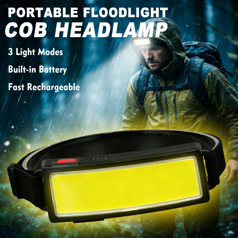 Fishing Headlamp - ไฟหน้าแบบ COB LED อันทรงพลัง 4 โหมดแสงสว่าง