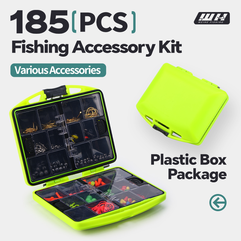 Fishing Equipment Storage - ชุดอุปกรณ์ตกปลา WEIHE 185 ชิ้น กล่องอุปกรณ์ตกปลา พร้อมตะขอตกปลา