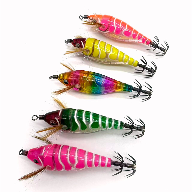 Fishing Equipment Japan - เหยื่อตกปลา EGI แบบจิ๊กแนวตั้ง รูปทรงกุ้ง/ปลาหมึก/ปลาหมึกยักษ์/ปลาหมึกอ่อน วัสดุไม้เรืองแสง พร้อมตะขอแบบญี่ปุ่น