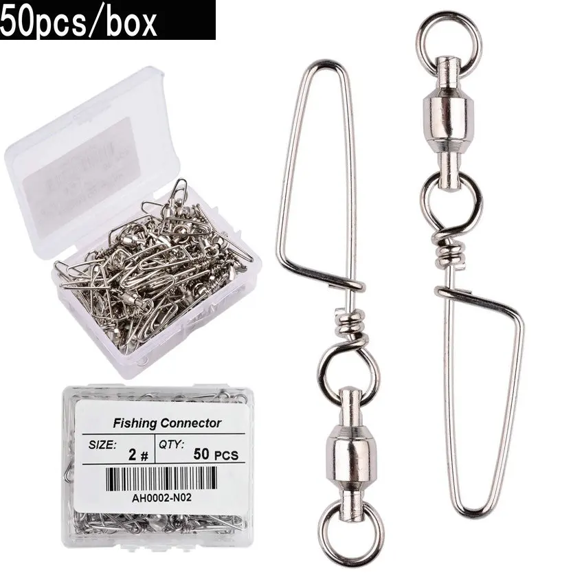 Fishing Equipment Storage - 50 ชิ้นลูกปืนตกปลาหมุนพร้อม Coastlock Snap 0-6 #