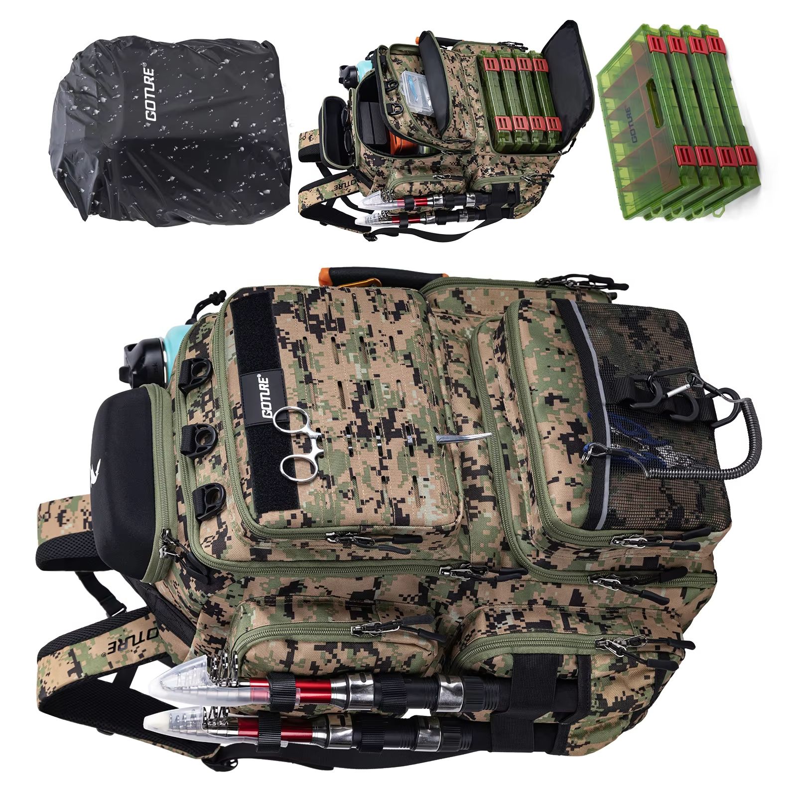 Fishing Equipment Gifts - กระเป๋าอุปกรณ์ตกปลาแบบสะพายหลัง 900D กันน้ำ น้ำหนักเบา สำหรับเก็บอุปกรณ์และเครื่องมือตกปลา ของขวัญสำหรับผู้ชาย