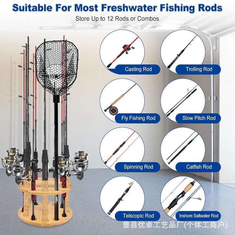 ชั้นวางคันเบ็ดตกปลาไม้เนื้อแข็ - Fishing Equipment Storage บทวิจารณ์และราคา
