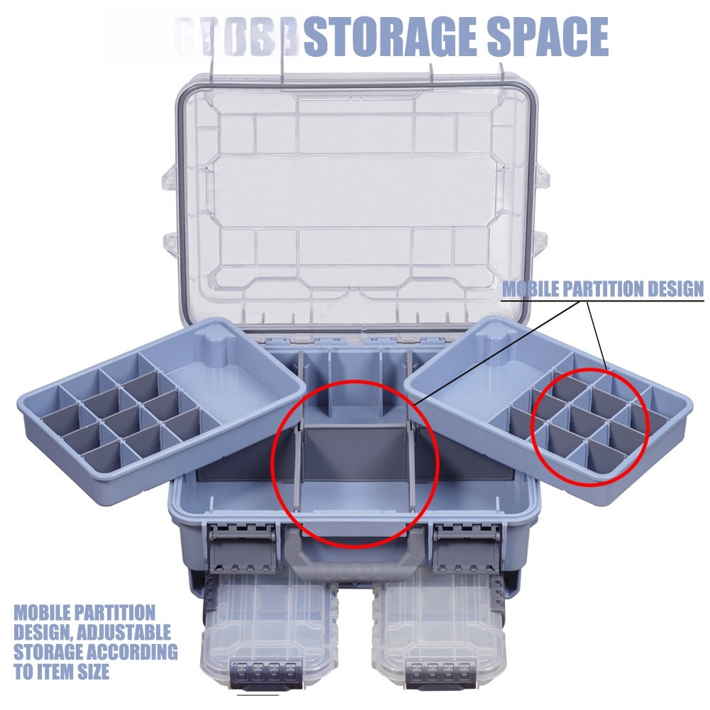 กล่องอุปกรณ์ตกปลาแบบพกพา 2 ชั้ - Fishing Equipment Storage บทวิจารณ์และราคา